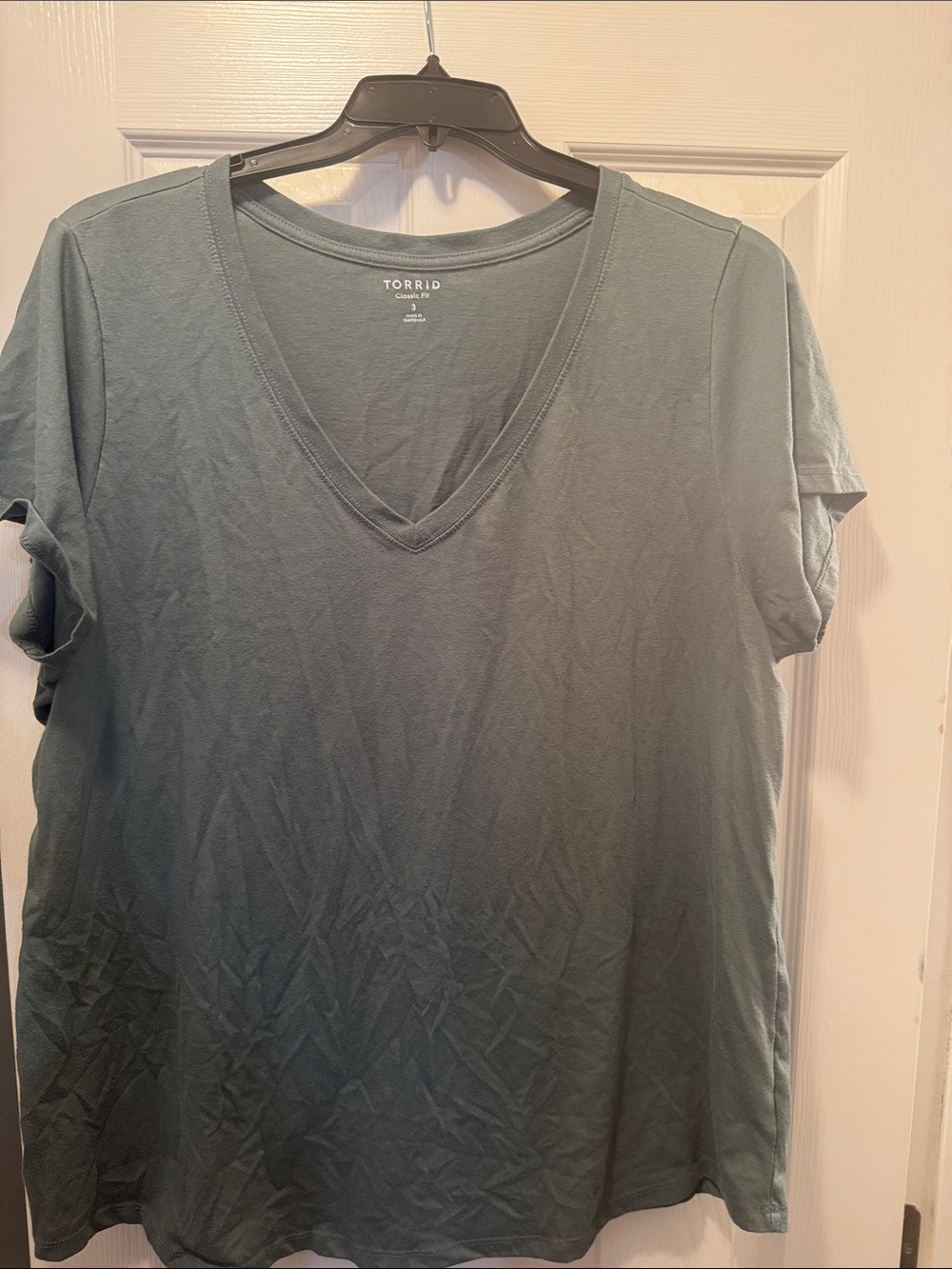 torrid Sage Green V-Neck Short Sleeve Tee